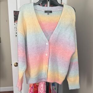 Blue Blush Multicolor Knit Cardigan